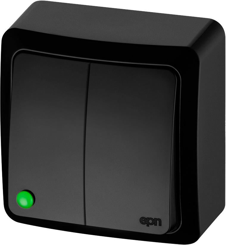 Сериен ключ IP20 открит монтаж цвят Черен Berg EPN, 3711-09