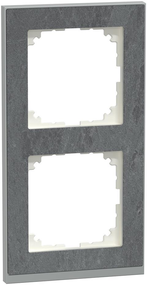 Рамка 2х цвят Камък/Алуминий, M-Pure Decor System M Merten SE, SCHNEIDER ELECTRIC, MEG4020-3669