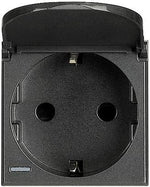 Контакт ШУКО с капаче 2P+E 2 мод. 16A цвят Антрацит Axolute Bticino, BTICINO, HS4141PW