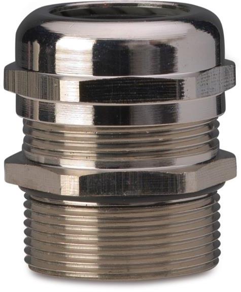 Метален щуцер без гайка,месингов никелиран М25х1.5 L=12mm IP68 BM, BM2525L