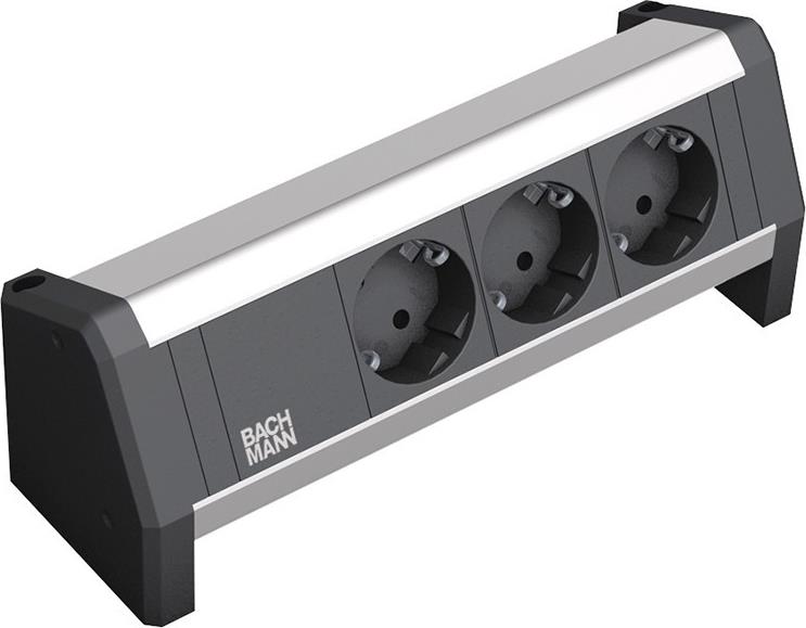 Модул DESK 1 с 3х Шуко, цвят Черен, Bachmann, BACHMANN, B902.0048