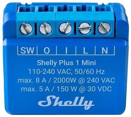 Микромодул Smart реле 1х On/Off 8A изисква неутрала Shelly Plus 1 Mini - 265659