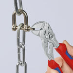 Клещи раздвижени, хромирани, синьо-червена ръкохватка 180мм, Knipex - K8605180