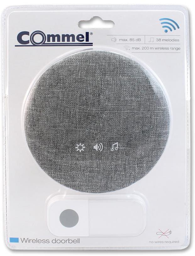 Безжичен звънец Ф125 LED 38 мелодии 85dB 200 метра Commel, COMMEL, C411-112