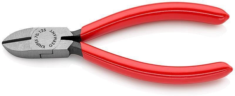 Клещи диагонални резачки, червена ръкохватка 125мм, Knipex - K7001125