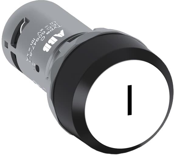 Бутон бял CP11-10W-10 1NO пластмасов ринг Ø22mm Compact ABB, 1SFA619110R1015