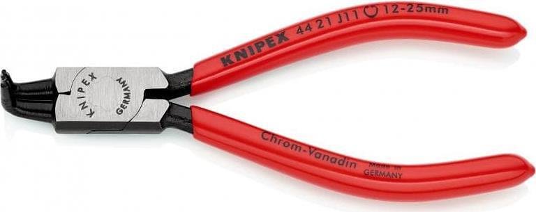 Зегер клещи под ъгъл 90°, Ø12-25мм, червена ръкохватка 130мм, Knipex - K4421J11