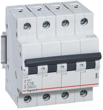 Автоматичен прекъсвач RX3 4P 16A крива С 6kA Legrand, LEGRAND НИСКО НАПРЕЖЕНИЕ, 419257