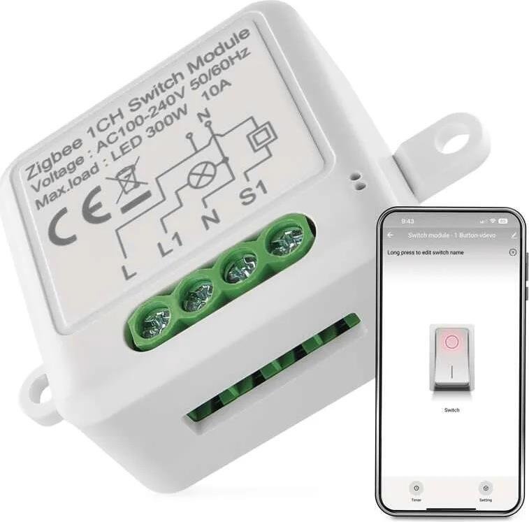 Микромодул Smart реле 1х On/Off 10A изисква неутрала IP-2101SZ ZigBee GoSmart EMOS