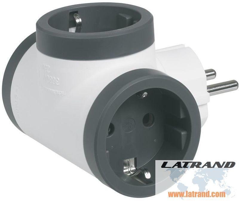 LEGRAND - 694520 Адаптер за контакт 3х Шуко Т-образен бял Legrand