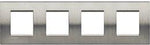 Рамка 4х2 мод. метална правоъгълна Brushed steel LL Bticino , BTICINO, LNA4802M4ACS