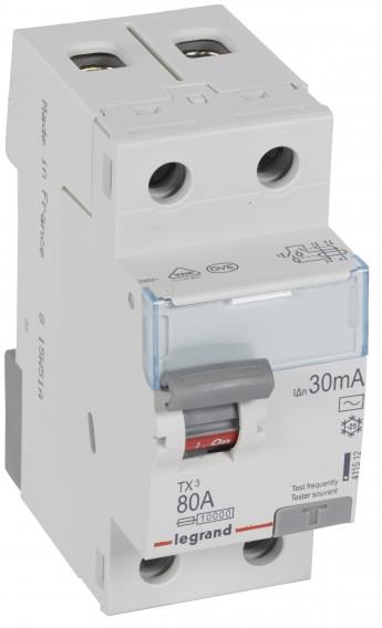 ДТЗ 2P 80A 30mА серия TX3 ID тип AC Legrand, LEGRAND НИСКО НАПРЕЖЕНИЕ, 411512