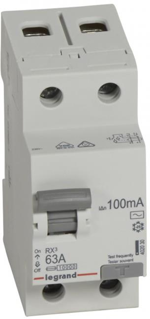 ДТЗ 2P 63A 100mА серия RX3 ID тип AC Legrand, LEGRAND НИСКО НАПРЕЖЕНИЕ, 402030