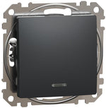 Еднополюсен ключ с подсветка цвят Антрацит Sedna SE, SCHNEIDER ELECTRIC, SDD114101L