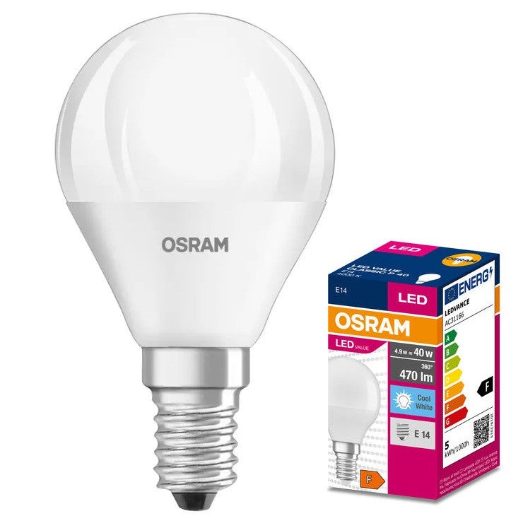 LED ЛАМПА VALUE CLP40 470lm/840/ E14 LEDVANCE