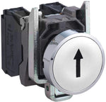 Бутон сглобен бял със символ ↑ 1NO Ø22mm XB4 SE, SCHNEIDER ELECTRIC НИСКО НАПРЕЖЕНИЕ, XB4BA3341