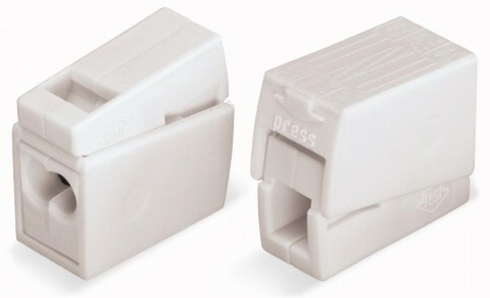 Бърза връзка Wago 2х0,5-2,5 mm2 (100бр.) бяла за захранване на осв.тяло, WAGO, 224-112