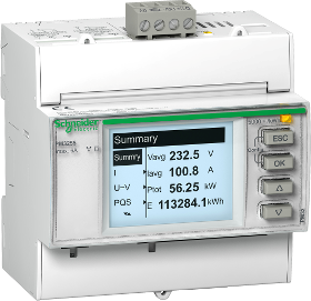 Трифазен мерител за ИНДИРЕКТНО мерене на ел. енергия PM3250, Modbus, до 4 тарифи, за DIN монтаж 4 мод, SE, SCHNEIDER ELECTRIC НИСКО НАПРЕЖЕНИЕ, METSEPM3250
