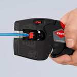 Клещи заголващи автоматични NexStrip, синьо-червена ръкохватка 190мм, Knipex - K1272190