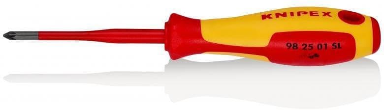 Отвертка PZ 1 Slim, VDE 1000V жълто-червена ръкохватка 187мм, Knipex - K982501SL