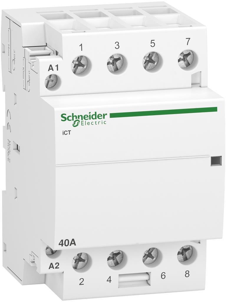 Модулен контактор Acti 9 iCT 40A 4NO 230…240Vac 3 мод. SE, SCHNEIDER ELECTRIC НИСКО НАПРЕЖЕНИЕ, A9C20844