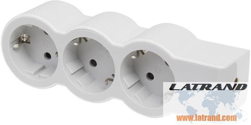 Разклонител БЯЛ 3x2P+E без кабел Standard NEW Legrand 694573
