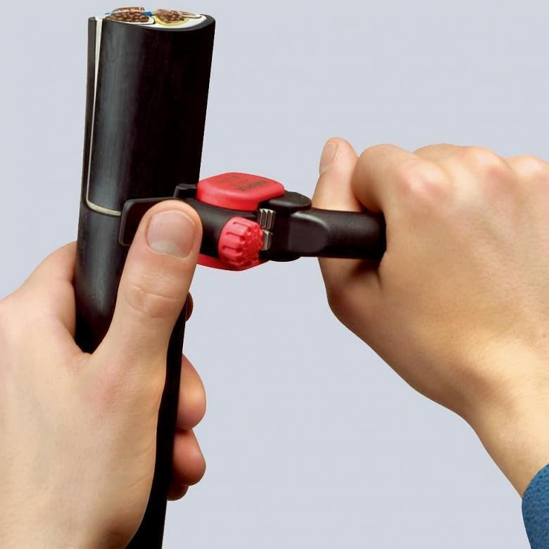 Кабелен нож, за изолация над Ø25мм, черна ръкохватка 150мм, Knipex - K1640150