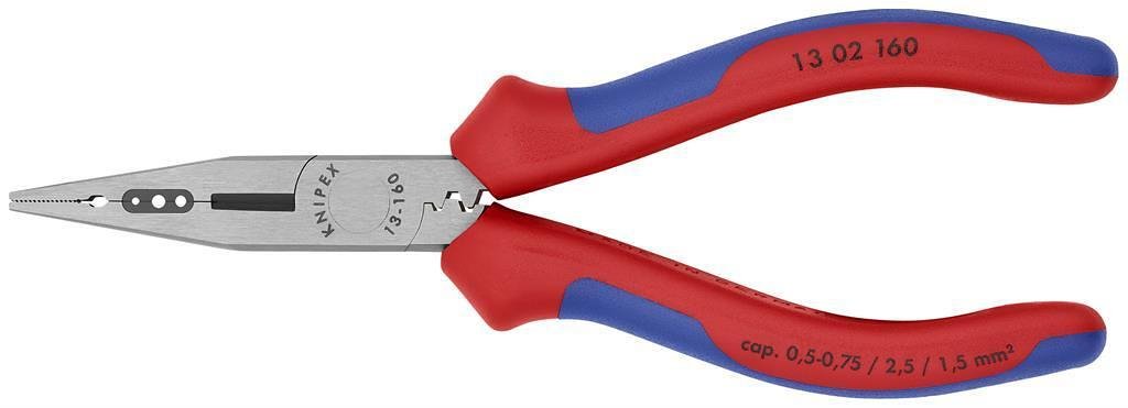 Клещи инсталаторски, синьо-червена ръкохватка 160мм, Knipex - K1302160