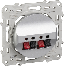 Двойна розетка аудио цвят Алуминий Odace SE /до изчерпване/, SCHNEIDER ELECTRIC, S530488