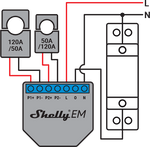 Микромодул Smart монофазен мерител 2х 120A Shelly EM - 262207