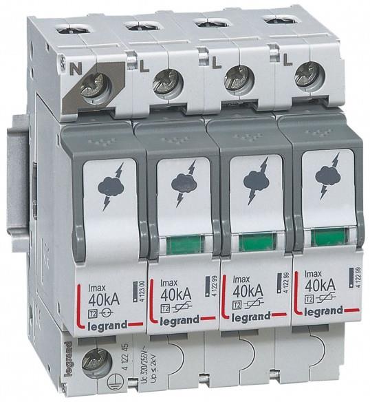 Катоден отводител тип 2 SPD 40kA 320V 3P+N L Legrand, LEGRAND НИСКО НАПРЕЖЕНИЕ, 412245