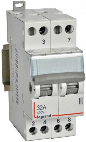 Ум шалтер I-0-II DIN монтаж CX3 32А 2P 230V 2 мод. Legrand, LEGRAND НИСКО НАПРЕЖЕНИЕ, 412903