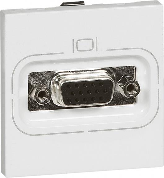 Розетка HD15-VGA 2 мод. с клемна връзка цвят бял Mosaic Legrand, LEGRAND, 78757