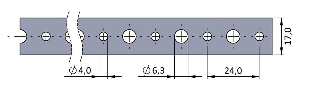 Поцинкована перфоринана права лента 17x0,7 25м отвори Ø4/6,3мм Posirol, POSIROL, P31420