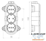 ATRA - Троен контакт шуко 16А открит монтаж IP21 черен - 5221, АТРА