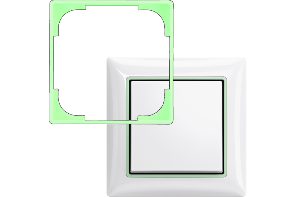 Вътрешна декоративна рамка ФОСФОРНА СВЕТЕЩА Basic 55 ABB /до изчерпване/, ЛИКВИДАЦИЯ, 2CKA001726A0228