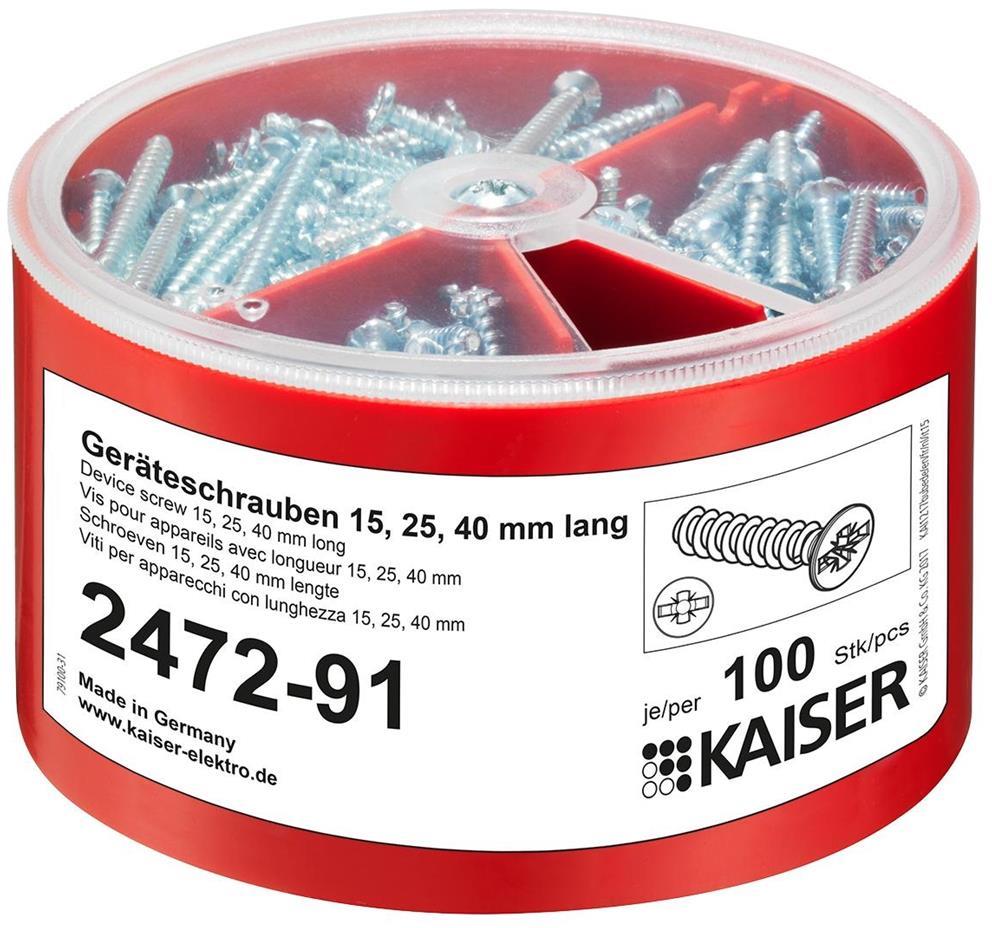 Комплект винтове Ø3.2мм с дължина 15/25/40мм х100 бр., Kaiser, KAISER, 2472-91