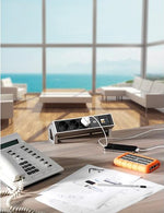 Модул DESK 2 с 3х Шуко и 1х празен модул, цвят Инокс, Bachmann, BACHMANN, B902.400