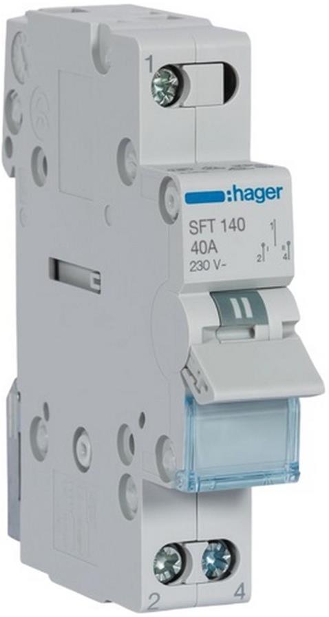 Ум шалтер I-0-II DIN монтаж SFT140 40A 1P 230V 1 мод. Hager, HAGER