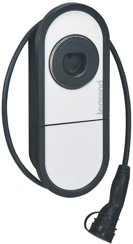 Зарядна станция за стена Green'up One 7.4 kW, 1P 32A, с кабел 5m и конектор Type 2, IP54 IK10, Legrand, Зарядни станции за електромобили, 57012
