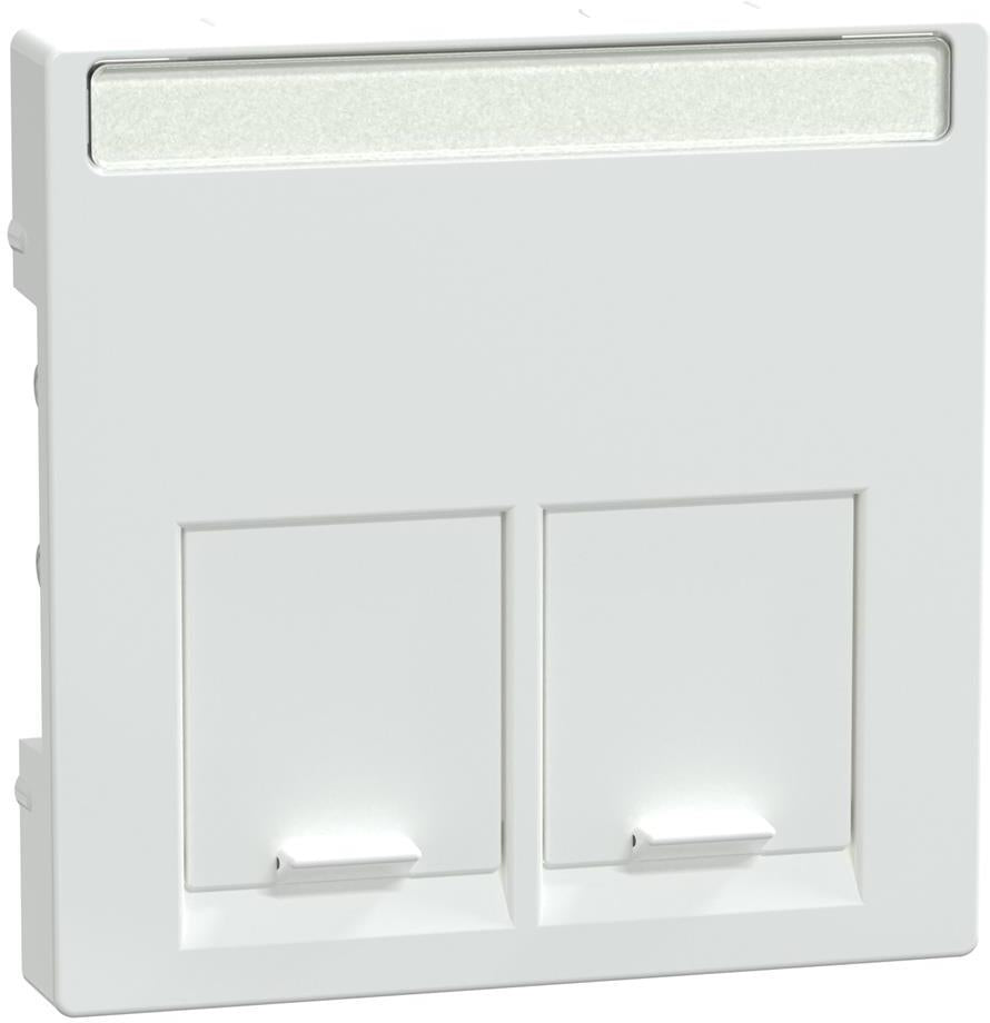 Лицев панел за 2xRJ45 антибактериален цвят Активно бял System M Merten SE, SCHNEIDER ELECTRIC, MEG4574-0325