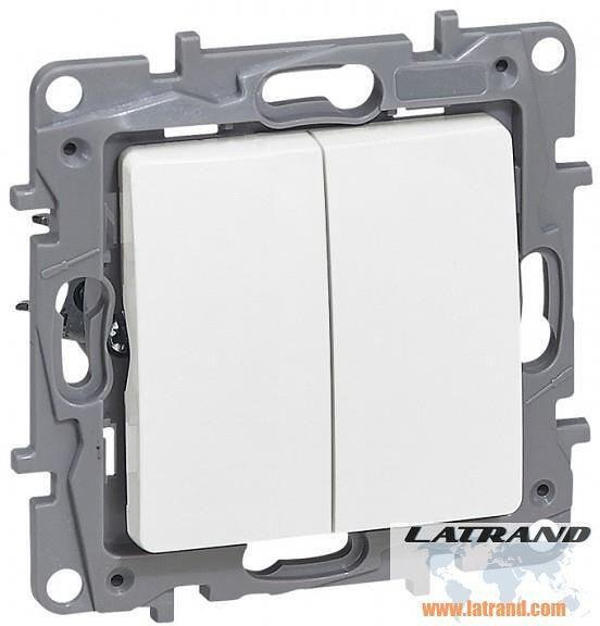 764505 Legrand Сериен ключ 10А с обща захранваща клема Niloe Бяло