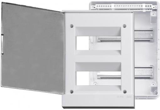 Табло за скрит монтаж 2x12мод. Basic E с прозрачна врата и Н и РЕ клеми ABB /до изчерпване/, 1SZR004002A1207