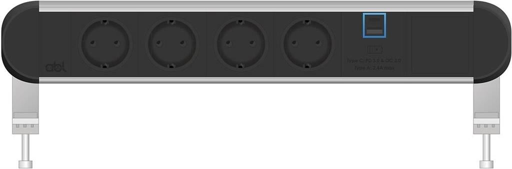 Модул Chroma 6M с 4х Шуко, USB тип A+C Power Delivery 65W и 1х празен модул, цвят Черен, ABL, ABL Сърбия, 2A00F4H4