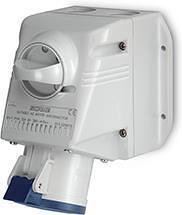 Промишлен контакт с ключ 0/I 2P+Е 32A IP44 серия Optima модел Combi Scame-513.3253TS син/бял