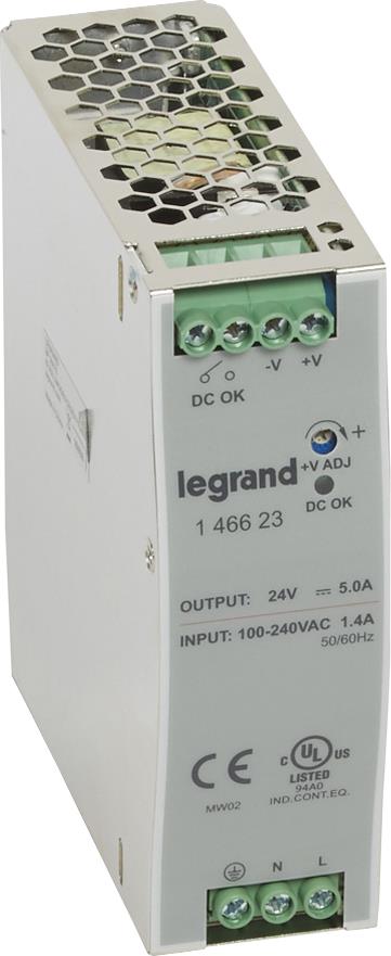 Захранващ блок 1P In:100...240Vac Out:24Vdc 5A, 1DIN, Legrand, LEGRAND НИСКО НАПРЕЖЕНИЕ, 146623
