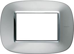 Рамка 3 мод. овална Aluminum monochrom Axolute Bticino, BTICINO, HB4803XC