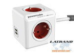 Разклонител PowerCube 4 гнезда с 1.5 метра кабел и 2х USB 1402BL, Allocacoc