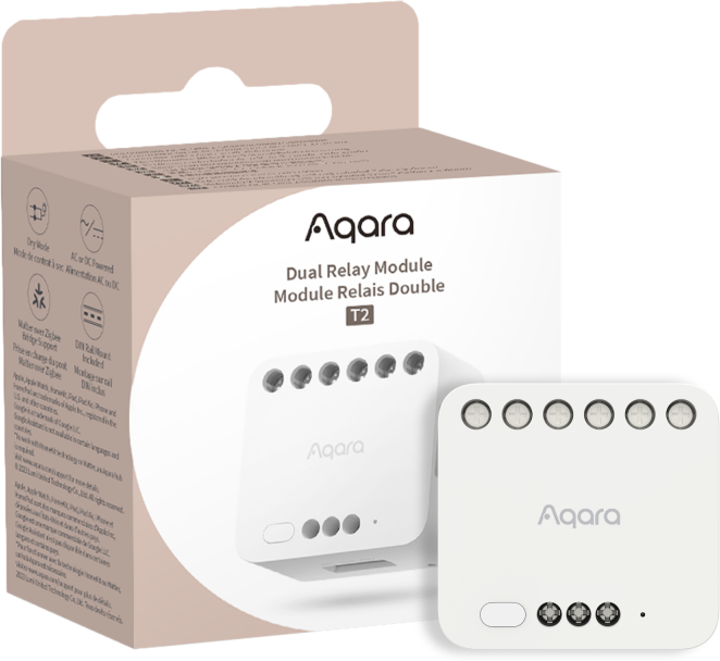 Микромодул Smart реле 2х On/Off или щори 10A изисква неутрала Aqara Module T2 - 8635, AQARA, DCM-K01