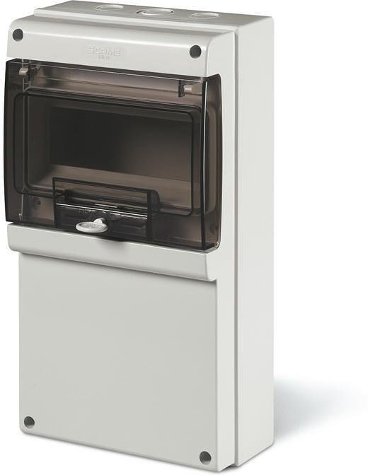 Табло за индустриални контакти и DIN модули IP66, UV, PG и М вход, серия Domino (8 DIN и плътен капак без отвори) Scame-672.2100